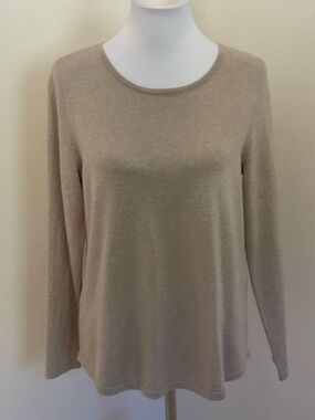 Chico's Metallic Taupe Knit Top